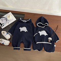 男宝宝秋装洋气连体衣可爱包屁衣婴幼儿衣服春秋哈衣小月龄外出服