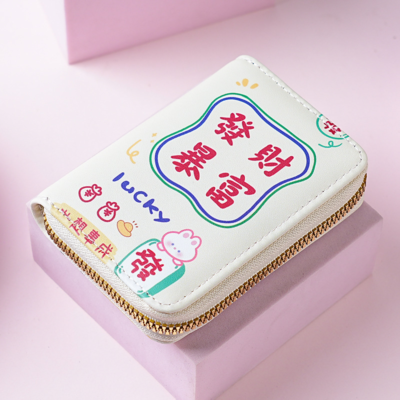 Estilo japonés lindo creativo mini órgano titular de la tarjeta de gran capacidad Multi-tarjeta de dibujos animados hembra anti-desgaussing titular de la tarjeta bancaria