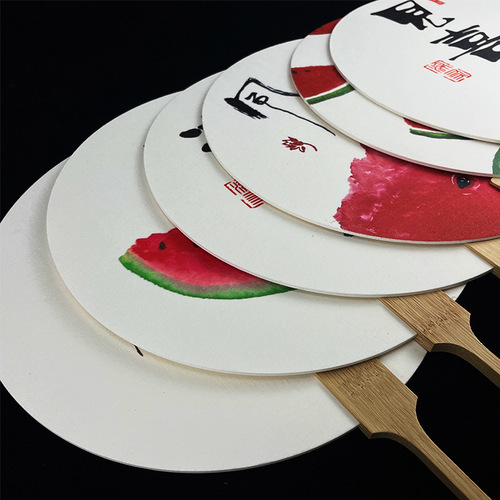 National trend wind group fan creative watermelon summer ancient fan literary tourist attraction photo handheld rice paper fan