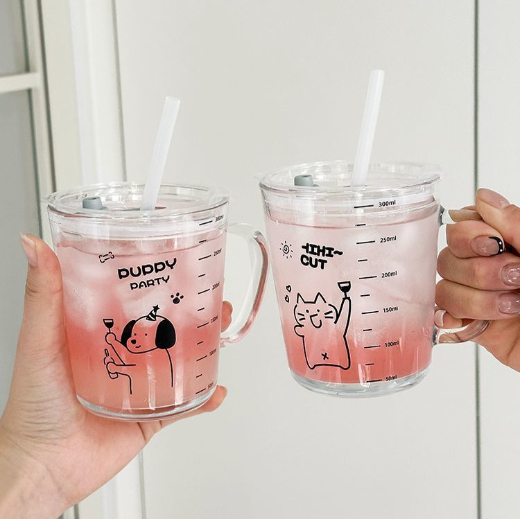 Cute glass coffee high quality tea cup, simple and elegant design
