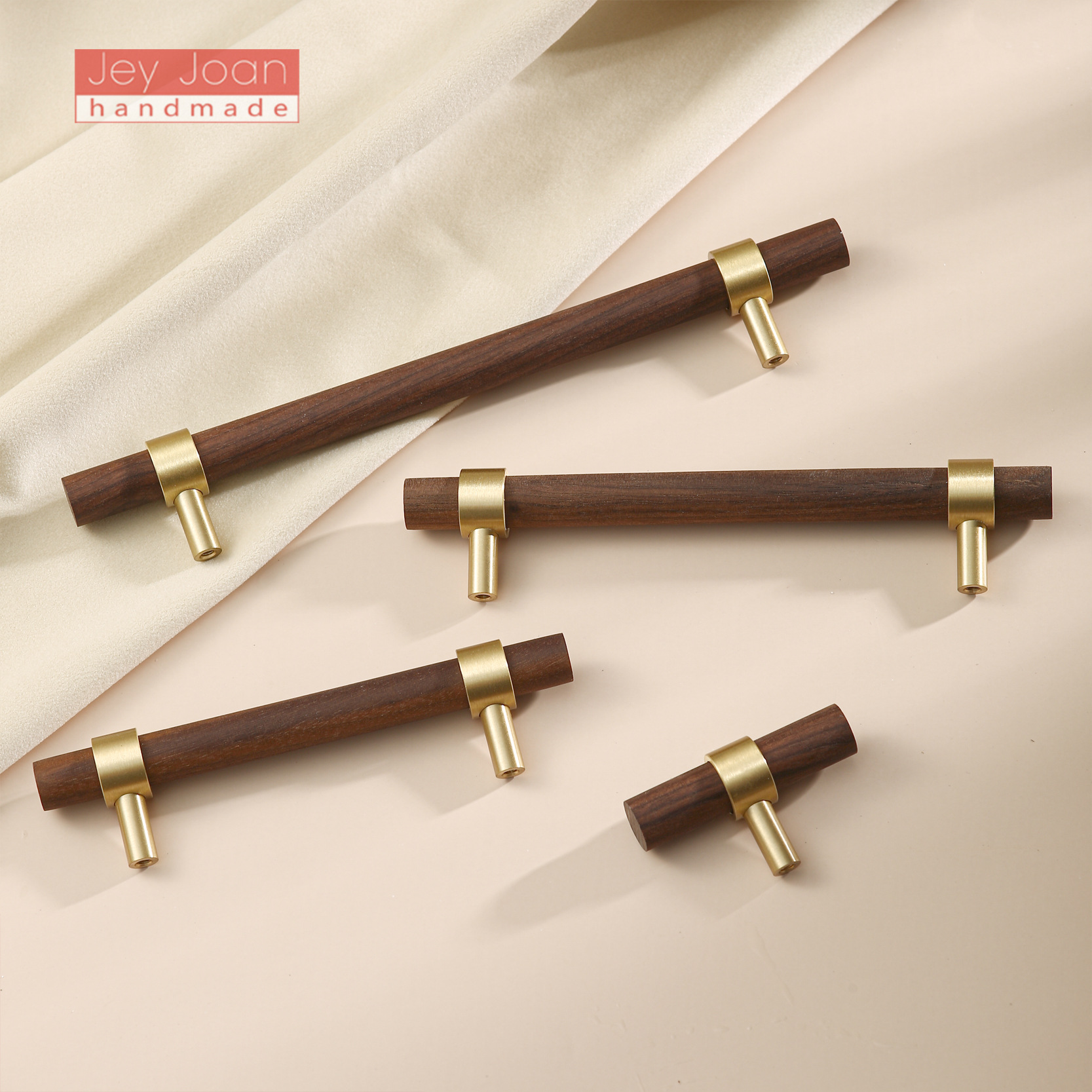 Manija de latón de nogal nueva manija de estilo chino moderno simple manija de cobre puro muebles gabinete manija de la puerta del gabinete