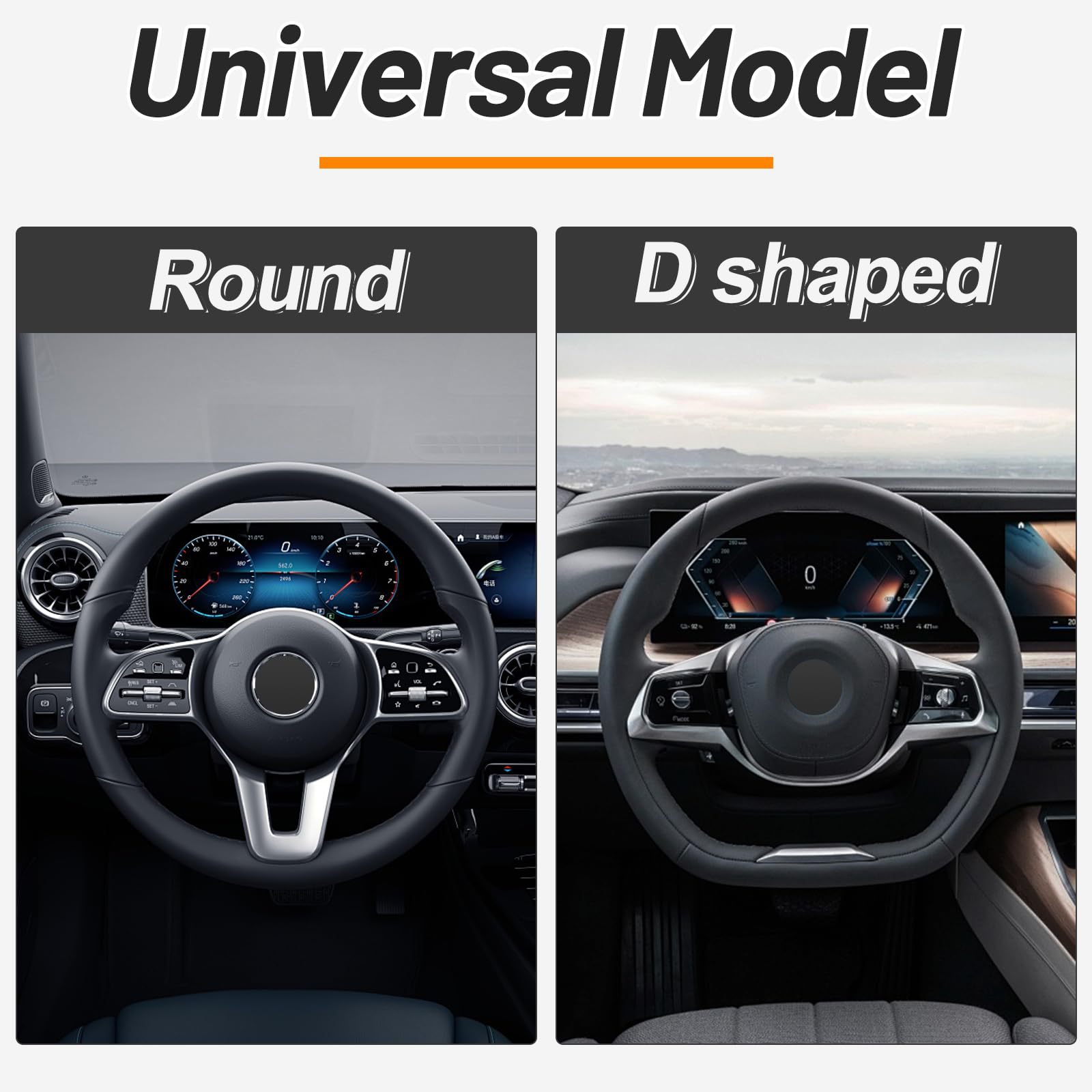 Elastic Steering Wheel Cover Is Warm in Winter and Cool in Summer. Fine Fiber Breathable Ice Silk Is Non-Slip and Easy to Carry and Install