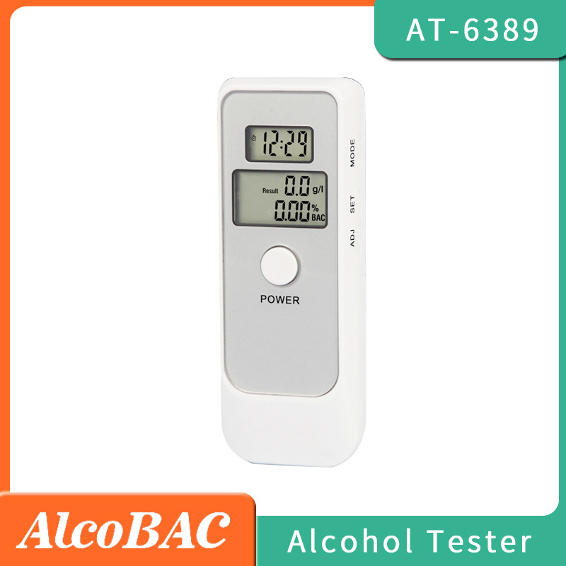 AT-6389双屏酒精测试仪酒驾测试仪酒精检测仪 时钟温度功能热款