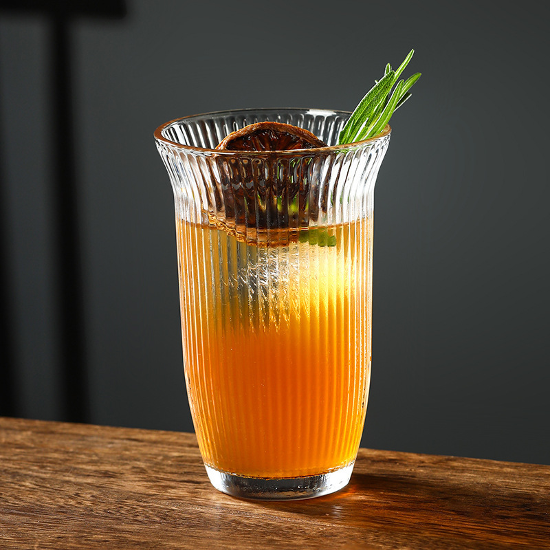 Taza de café de vidrio con boca abierta, taza de café de hielo americano, taza de agua doméstica, taza de cóctel, taza de jugo, taza de bebida