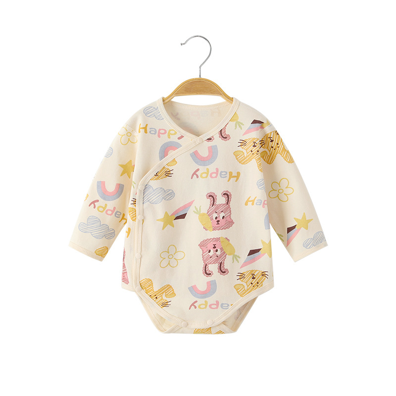 Baby Fart Clothes Spring And Autumn Cotton Newborn Baby Clothes Pajamas Bottom Long Sleeve Baby Onesie Triangle Romper_voghion.com
