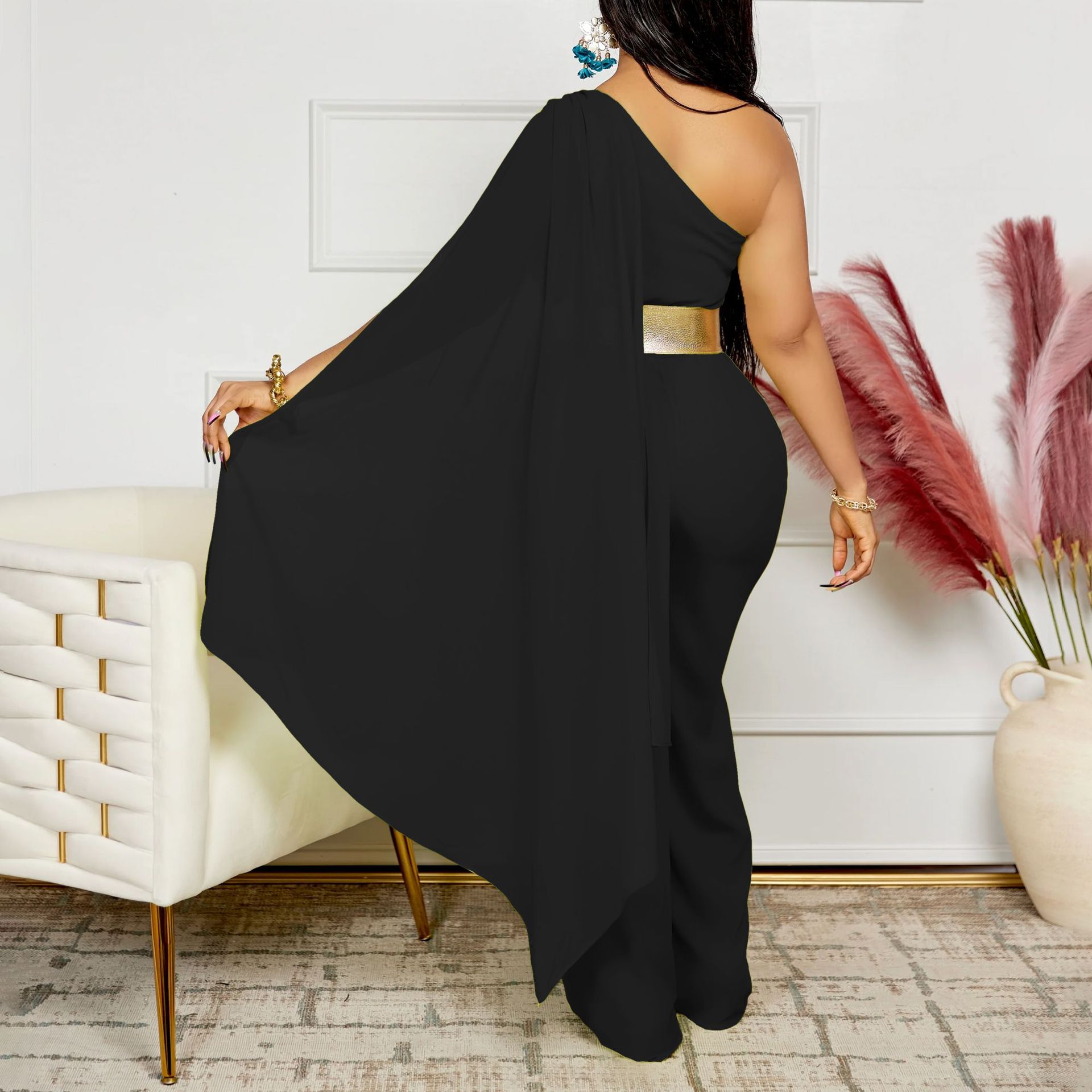595g Weight Asymmetrical Sleeve Sleeve Length Full Length Pants Length Spandex, Polyester Fabric Type High Waist Waist Line Jumpsuits Pants Type Stretchy Elasticity Bodysuits Tops Type Holiday, Cocktail Party Occasion Slim Fit Type Solid Color Pattern Summer, Spring Season Women's Gender Sexy, Streetwear Style Women's Holiday Cocktail Party Bodysuits Sexy Streetwear Solid Color Full Length Jumpsuits 40