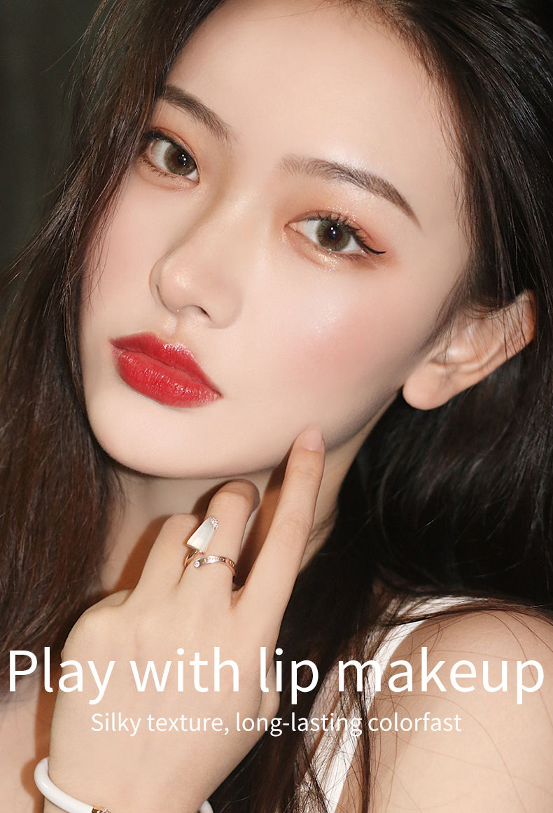 VIBELY Scepter three-color matte non-stick rim, carrot cubes color-changing lipstick, one three-color lipstick beauty makeup Specification drawing