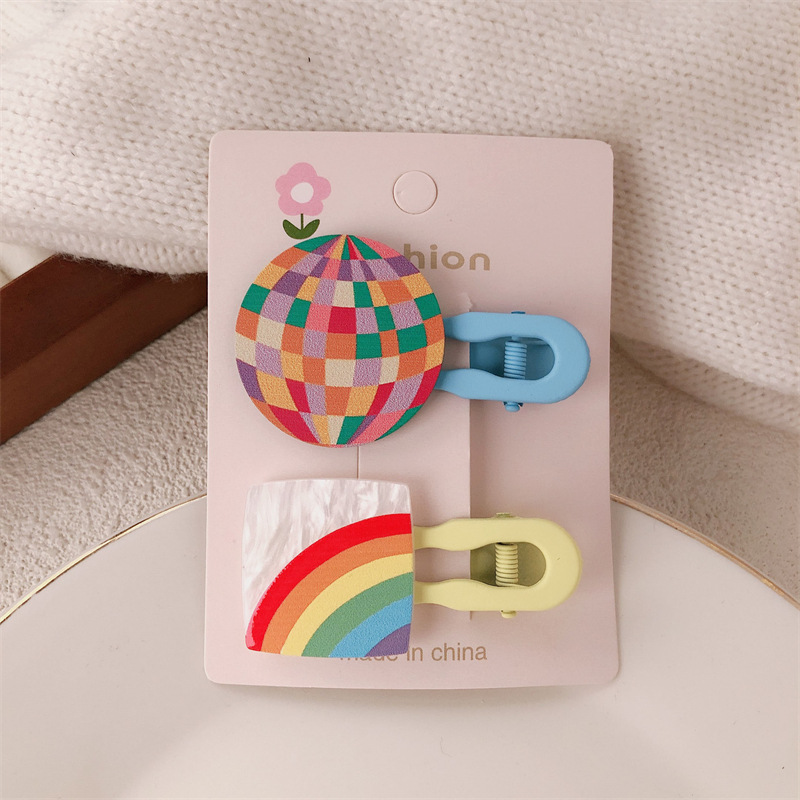 Cream Candy coreano para niños impresión de color flor gran patrón de patrón de boca de pato para niñas padres e hijos pintados en pulverización de colores
