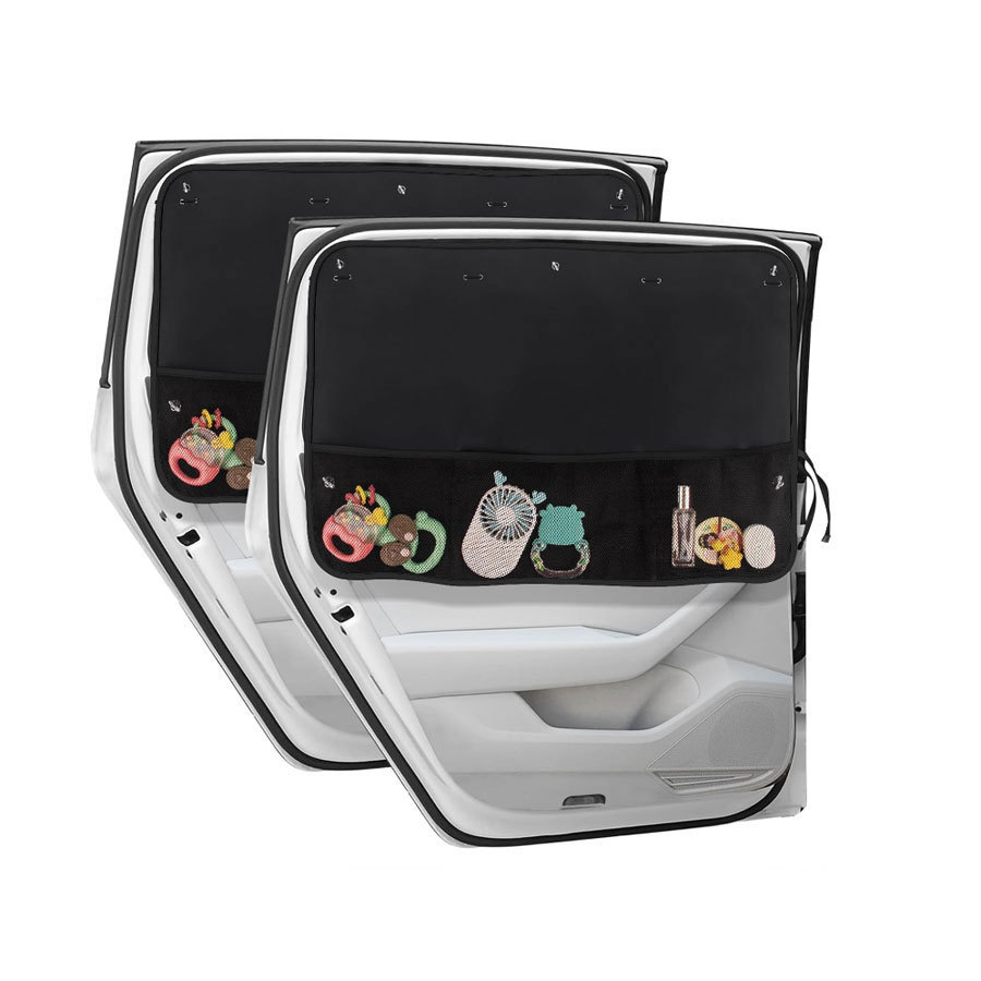 Net Bag Storage for Car Window Curtains, Sunshade, Car Heat Insulation Sunshade, Suction Cup Type Sunshade, Light-Blocking, Sun Protection, Sunshade Storage