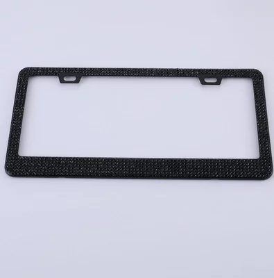 License plate holder/license plate holder Plate Frame US Gauge Rhinestone License - black