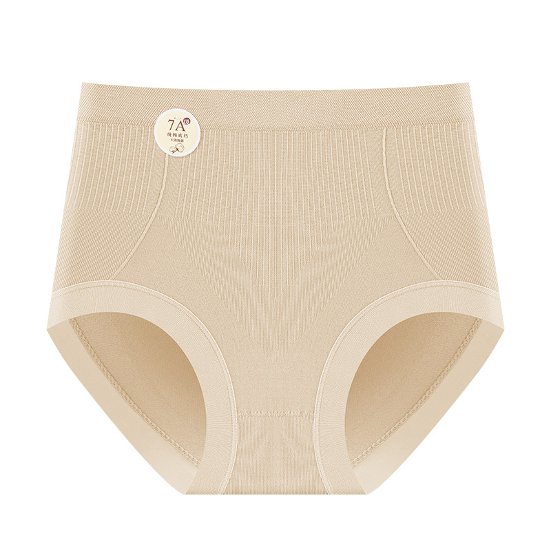 Las mujeres de cintura alta que no dejan marcas abdominales, levantan las caderas, levantan la barriga pequeña, nueva entrepierna, ropa interior antibacteriana de cintura alta de algodón puro, refrescante