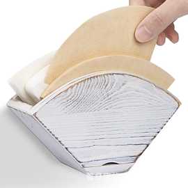 木制咖啡过滤纸巾盒滴漏式咖啡滤纸盒扇形木制手冲咖啡滤纸底座