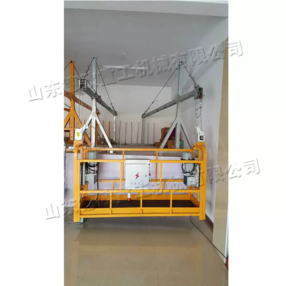 外墙装修清洗机械吊篮 电动高空工作升降吊篮 喷漆单柱双笼提升机