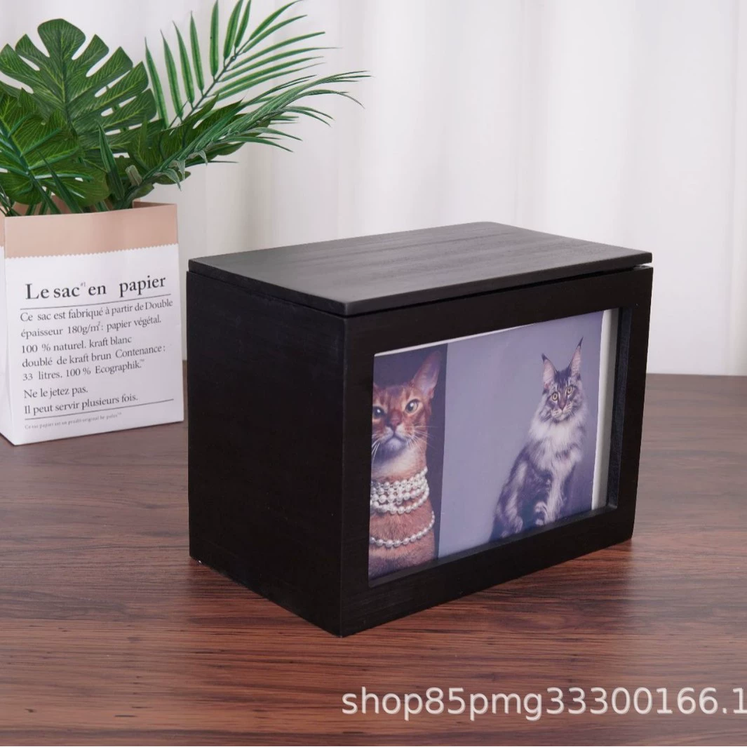 Пепел из цельного дерева раскладушка для домашних животных квадратная с фоторамкой