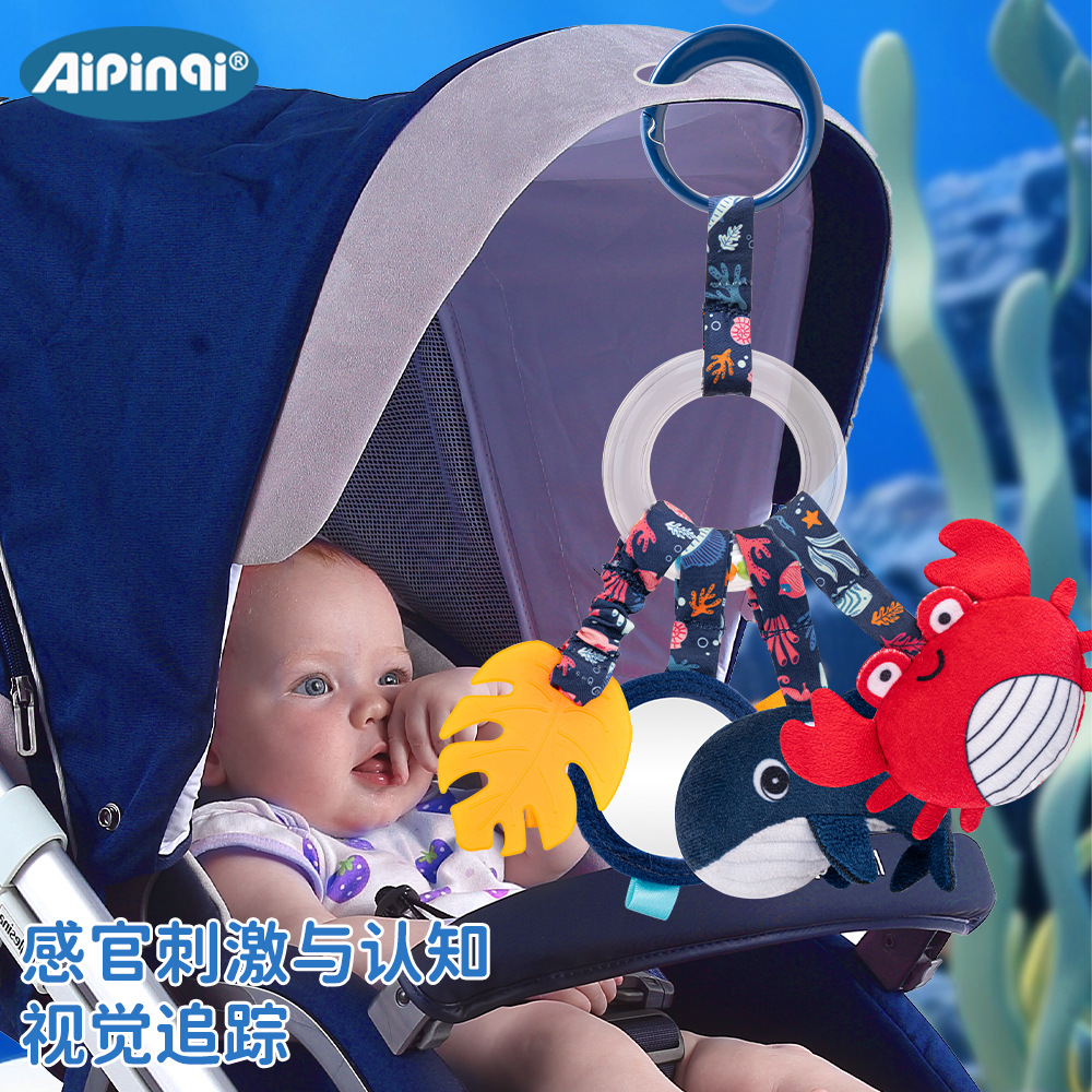 Aipinqi coche de bebé colgar juguetes 0 - 1 años colgante de anillo de color bebé multifuncional dibujos animados colgar cama de peluche al por mayor