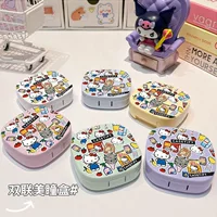 Hello Kitty невидимые очки коробка для детей красивая зрачок коробка портативная коробка для ухода милая коробка для хранения с зеркалом