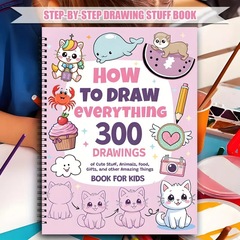 国境を越えた新製品が絵を描く方法を教えてくれる300種類のかわいい動物の食べ物と美しい創造的な絵の絵本