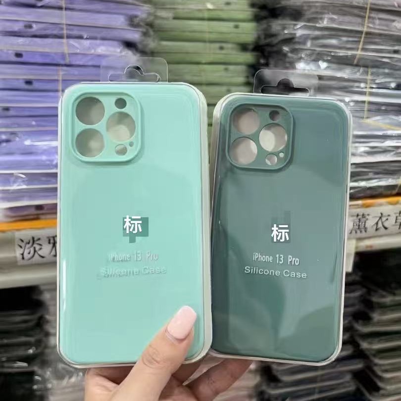 液态硅胶全包精孔手机壳适用苹果17promax纯色硅胶iPhone15纯色壳