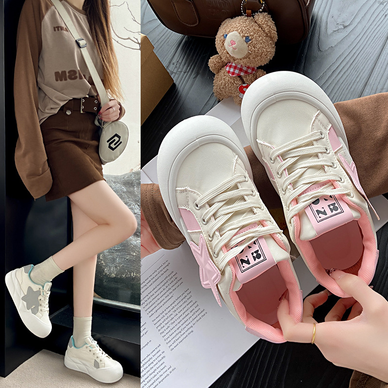국경 간 플러스 사이즈 플랫폼 작은 흰색 신발 여성 유행 외부 착용 귀여운 큰 머리 신발 캐주얼 올 매치 스포츠 싱글 레이어 신발
