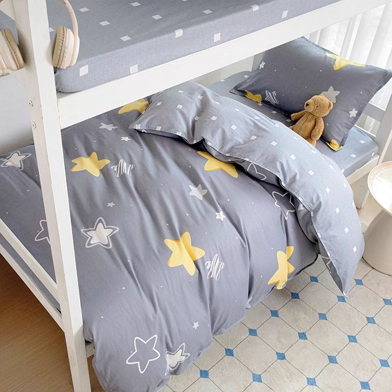 Dormitorio de estudiantes 0,9 m 100 funda de edredón de algodón de tres piezas 90x190 funda de edredón de algodón juego de cuatro piezas seis