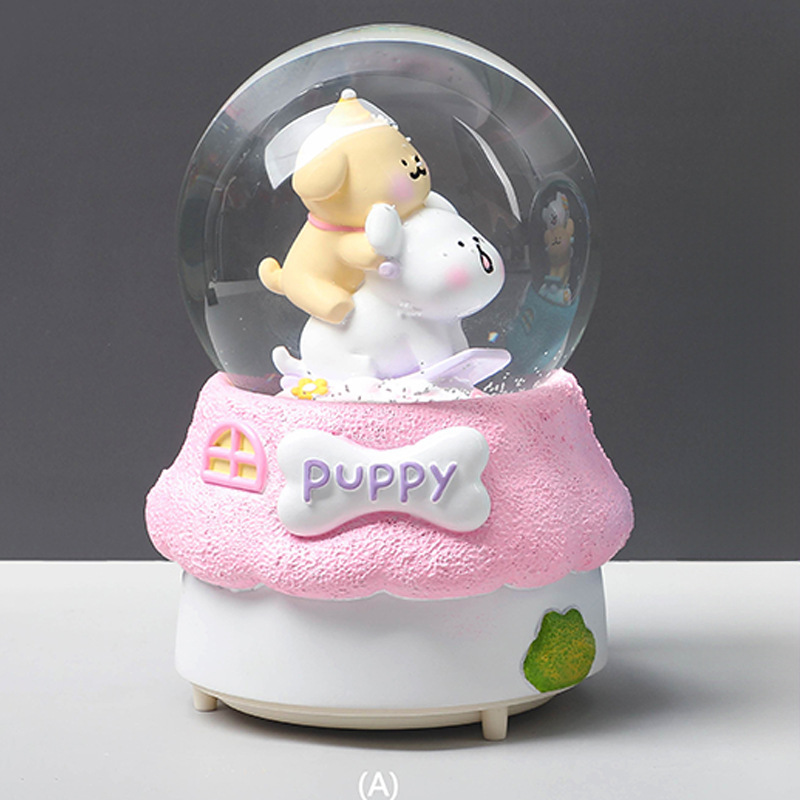 Nuevas estrellas de dibujos animados desean decorar bolas de cristal nieve brillante atmósfera interior de ocho cajas de sonido regalo para estudiantes