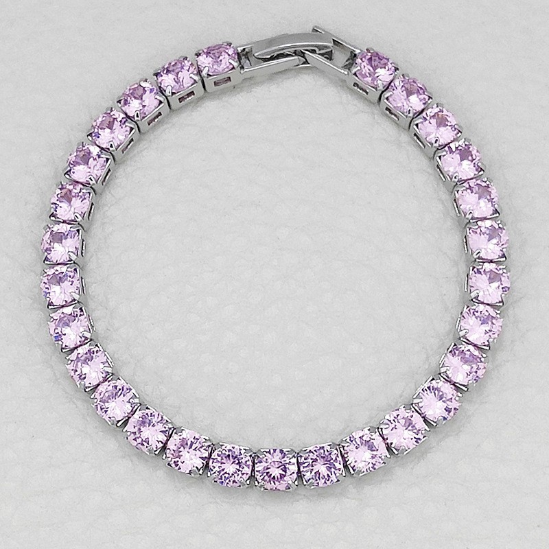 Hip Hop Tennis Armband Handstück Mehrfarbiges Zirkon Armband Damen Volldiamant Nicht verblassend S5787_voghion.com