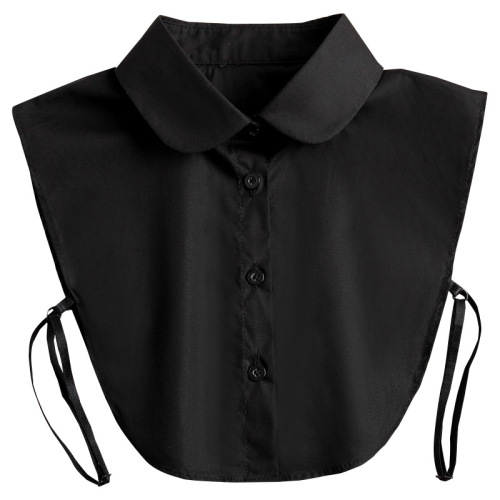 Pure white standing small lapel women's shirt fake collar black and white