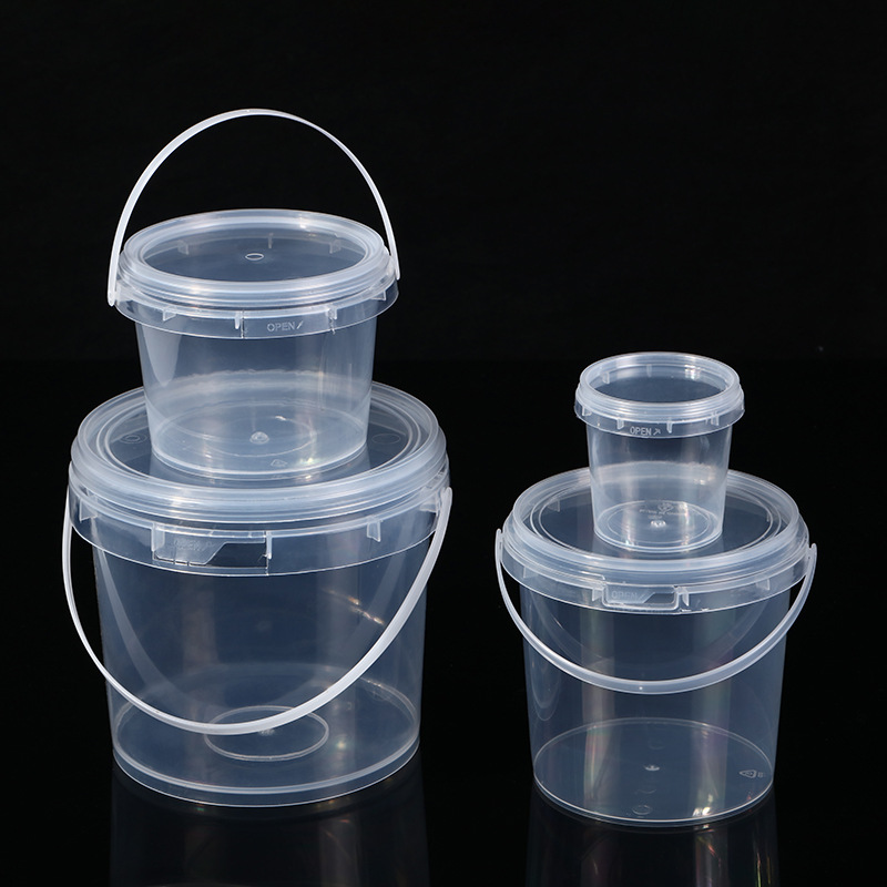 厂家160ML-2000ML优质PP环保级手提带盖塑料圆桶密封不漏无色无味