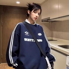 国境を越えたファッションブランドのアメリカの半ファスナー上着insカップルの頭の文字が肩の長袖の重いポンドのゆったりしたガーディアン男に割り込んでいる
