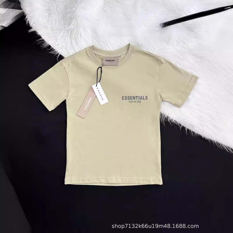 ESSENTIALS Spring and Summer Cotton Crewneck Boys and Girls Casual Short-sleeved T-shirt ESSENTIALS Spring and Summer Cotton Crewneck Boys and Girls Casual Short-sleeved T-shirt