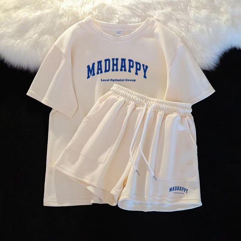 A Complete Set for Summer! Casual Sports Suit for Women 2025 New Fashion Loose Short-Sleeved Shorts Two-Piece Set