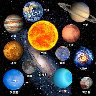 [Factory Direct Supply] Personalized Crystal Planet Stereo Refrigerator Stickers Eight Planets Sun Moon Glass Magnetic Stickers
