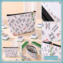 定制个性跨境创意麻将化妆包拉链开合带创意挂饰便携收纳美妆小物