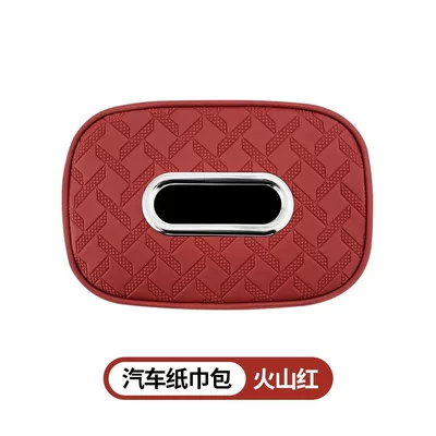 Holder, Seat Back Hanging Tissue | Car tissue box/set - houndstooth-tissue-pack-volcano-red-1-pack