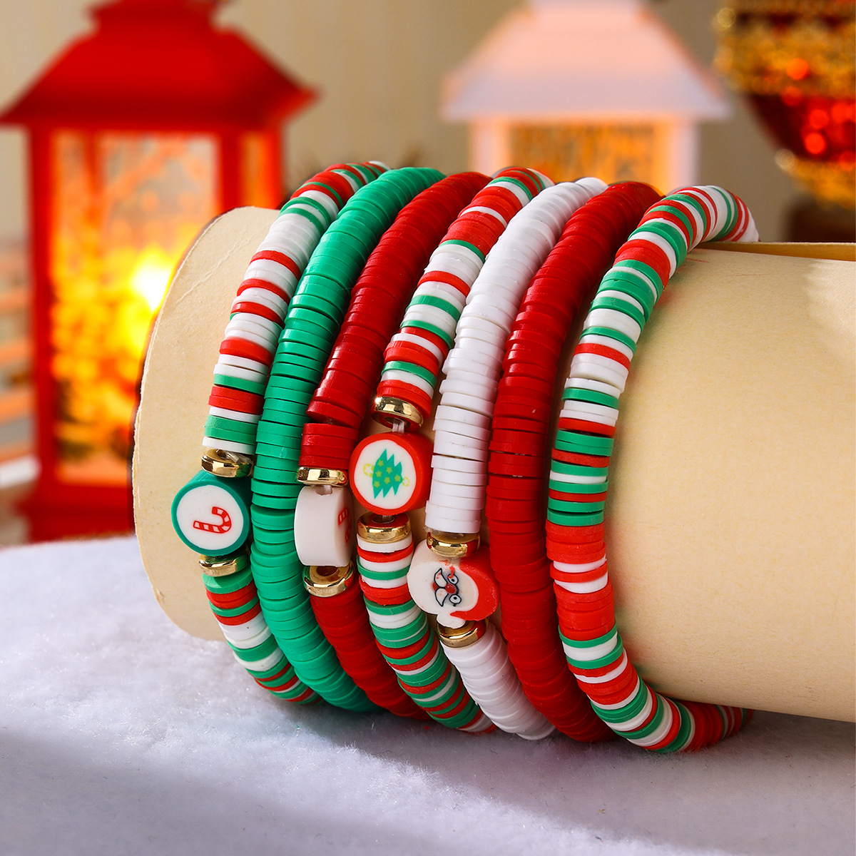 Sweet Christmas Tree Santa Claus Soft Clay Christmas Women's Bracelets display picture 3