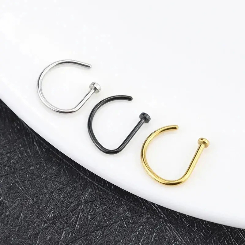 4g Weight labret / monroe stud Piercing needle type Nose Ring Classification 1 Pair Quantity Daily Occasion Copper Material Solid Color Pattern Women's Gender Plating Design Simple Style Style Simple Style Solid Color Copper Nose Ring In Bulk Nose Pin 7