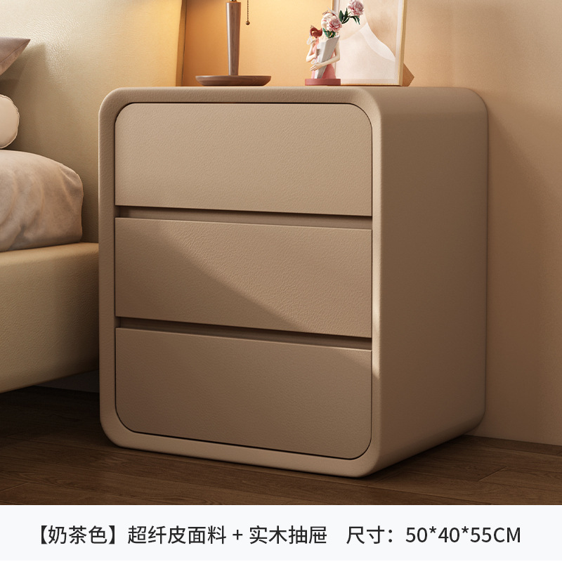Mesita de noche dormitorio multifuncional luz lujo madera maciza cajón creativo mesita de noche estilo crema almacenamiento pequeño gabinete