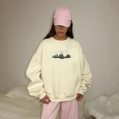 秋冬のファッショナブルなカジュアルスタイル、ゆったりとした万能なラウンドネックスウェットシャツ、オーバーサイズのスリムなヨーロッパとアメリカのトップストレンド