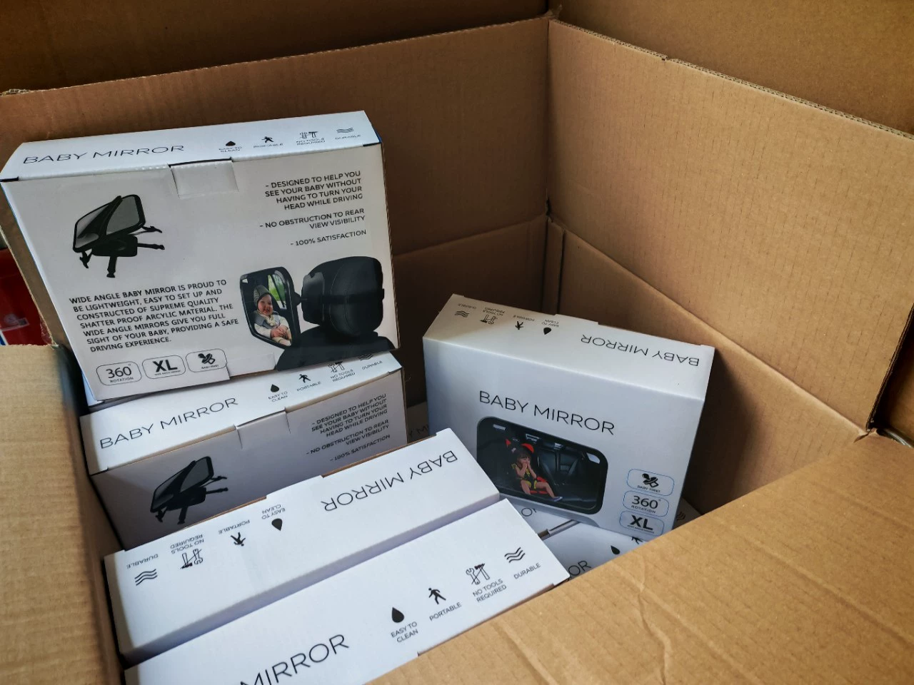 Детское автомобильное зеркало заднего вида на 360 градусов ° Вращающееся внутреннее зеркало детского автомобиля, зеркало заднего вида автомобиля, детское зеркало заднего вида автомобиля.