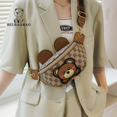 North Bag Source Factory Popular Bear Crossbody Bag Unisex Sports Leisure Chest Bag Lightweight Fashion Waist Bag