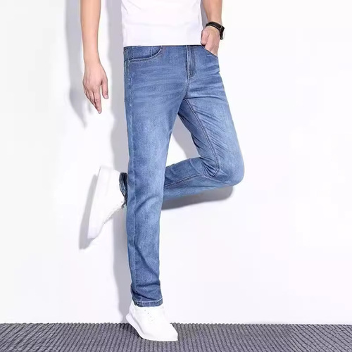 Selected Deep Blue Men's Four-Season Straight Leg Jeans with Korean Style Trendy Tapered Straight Pants