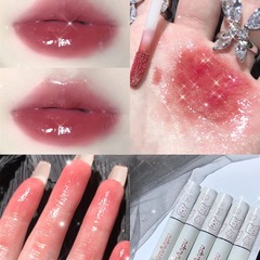 Cute pique bear glaze mirror water lip glaze pouty lip lipstick female student style lip gloss lip gloss whitening fake makeup