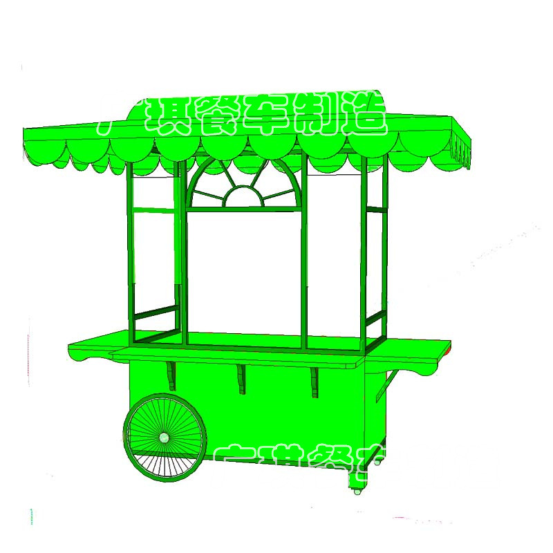 咖啡小吃车金属户外售卖车不锈钢摆摊车广场外卖车