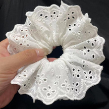 大号四层蕾丝花边大肠圈韩版高级感纯白色发圈甜美温柔系头花发饰