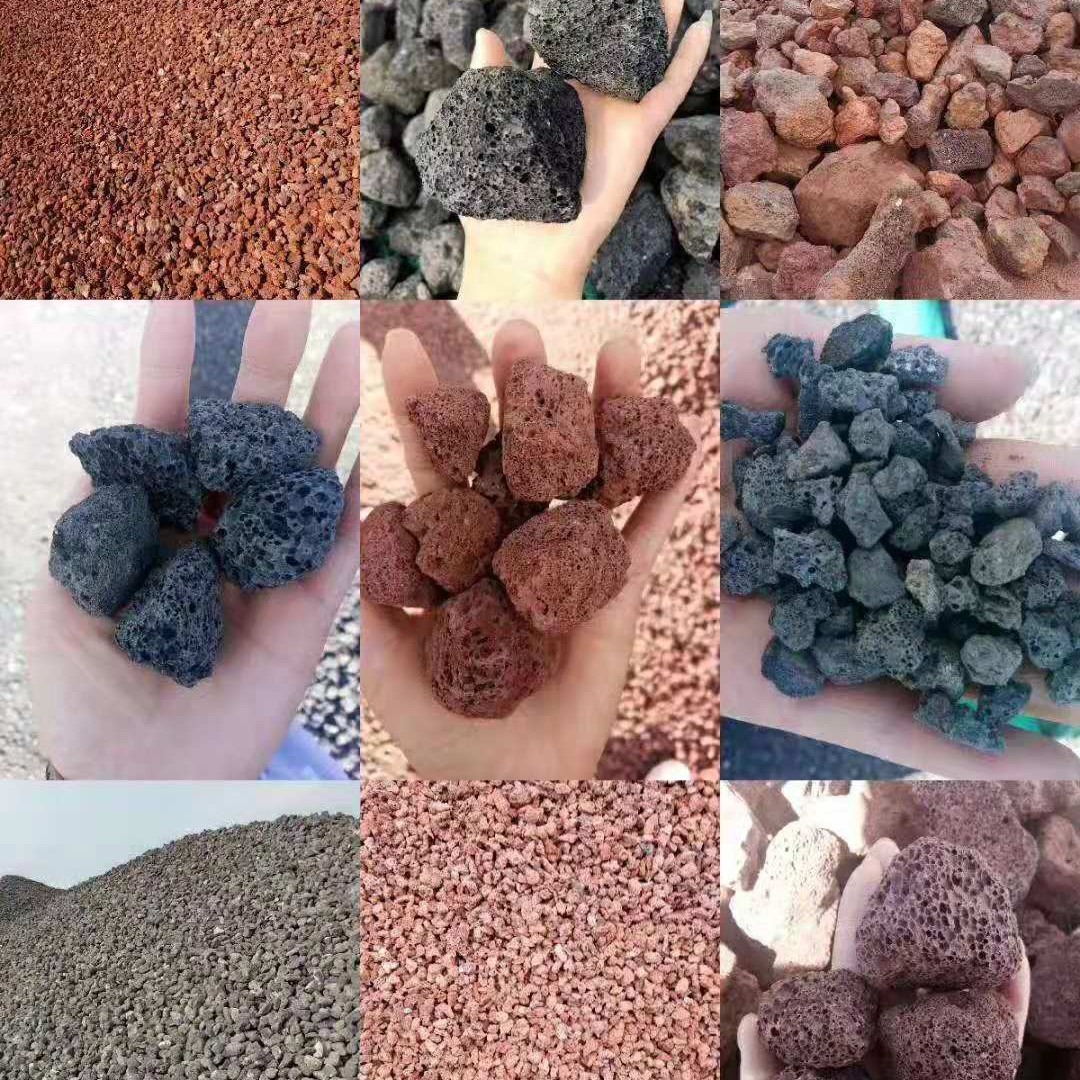 火山石红色火山岩滤料火山石栽培基质火山石火山石板黑色火山石颗