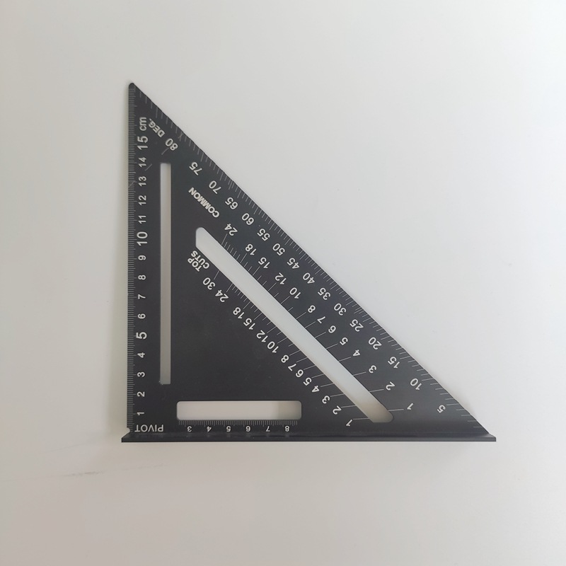 90度直角尺 高精度铝合金7寸三角尺 激光雕刻绘图尺木工三角尺