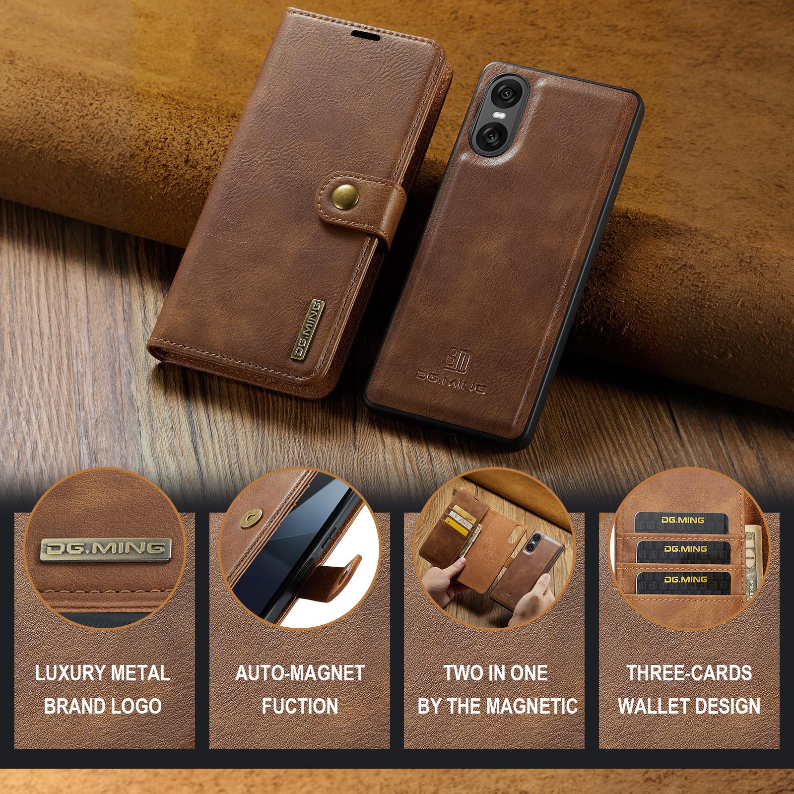 For Sony Xperia 10 VI Mobile Phone Case Xperia 1 VI 2-in -1 Split Leather Case 2024_voghion.com