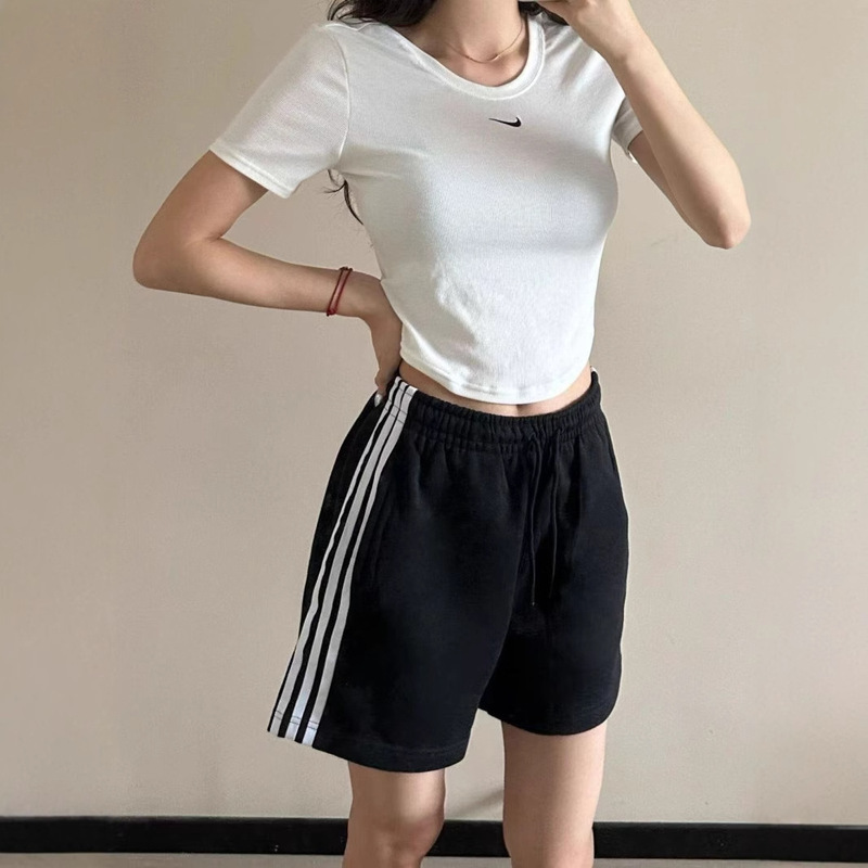 Women's Summer Loose Shorts 2025 New Wide-Leg Five-Point Pants Thin Black Outer Wear Running Sports Casual Pants for Women