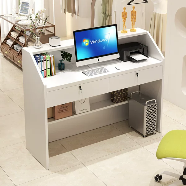 Front Desk Cashier Counter, Simple Modern Bar Counter, Small Counter Reception Desk, Hair Salon, Beauty Salon, Clothing Store, Supermarket Shop Table