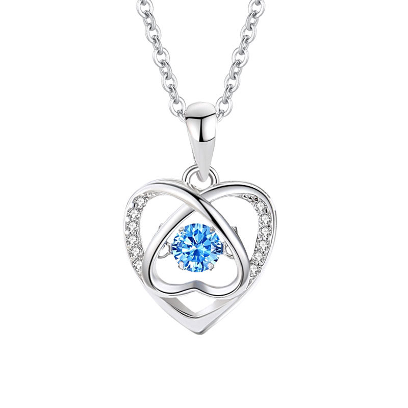 Beating Mood nuevo amor inteligente collar de plata esterlina de las mujeres S999 collar de lujo de estilo japonés y coreano regalo de San Valentín